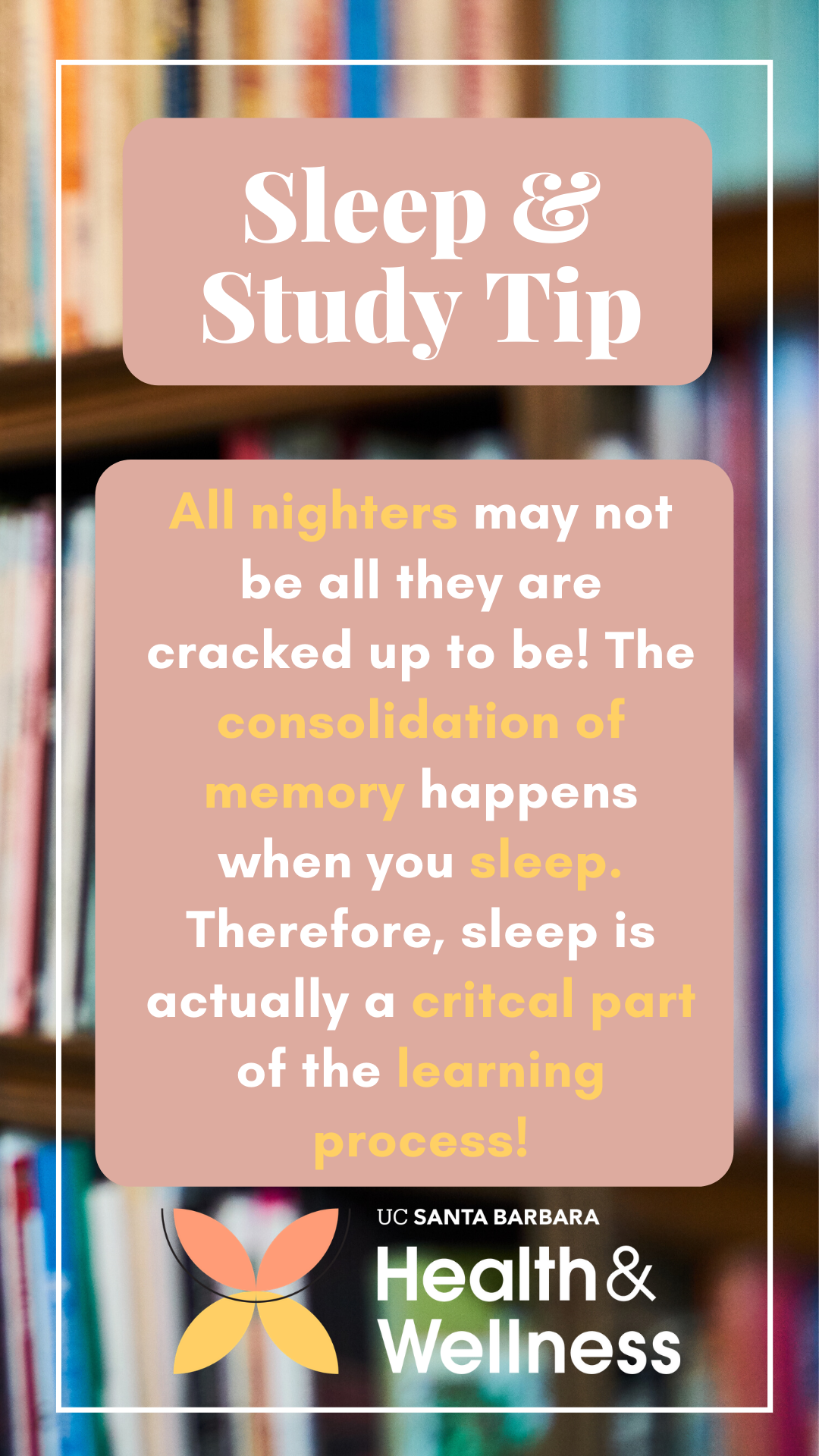 'Sleep and Study Tips'