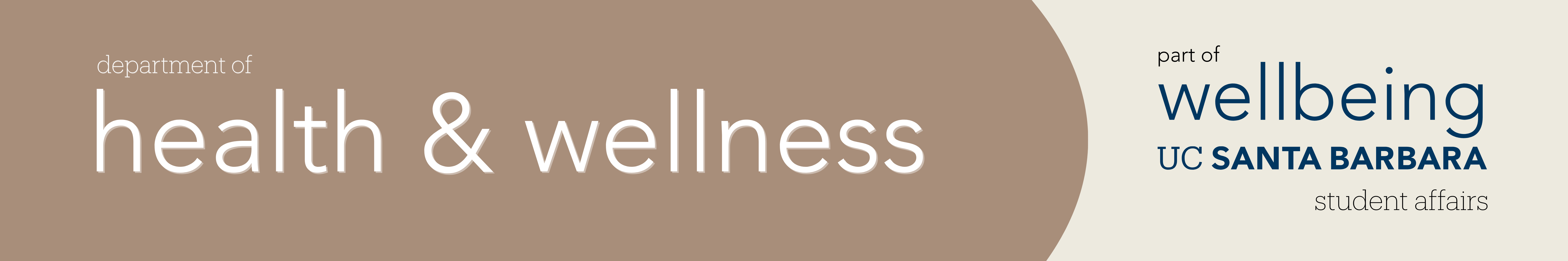 Banner Image that says "Health & Wellness - part of Wellbeing, UC Santa Barbara, Student Affairs"