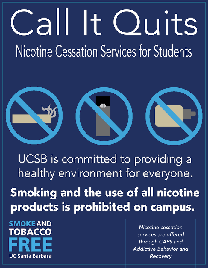 "Call It Quits" Digital flyer, advertising nicotine cessation services