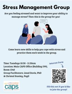Stress Management Flyer 1 Stress Management Group Flyer with QR CodeImage
